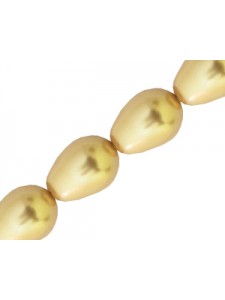 Swar Pearl Pear 11x8mm Bright Gold