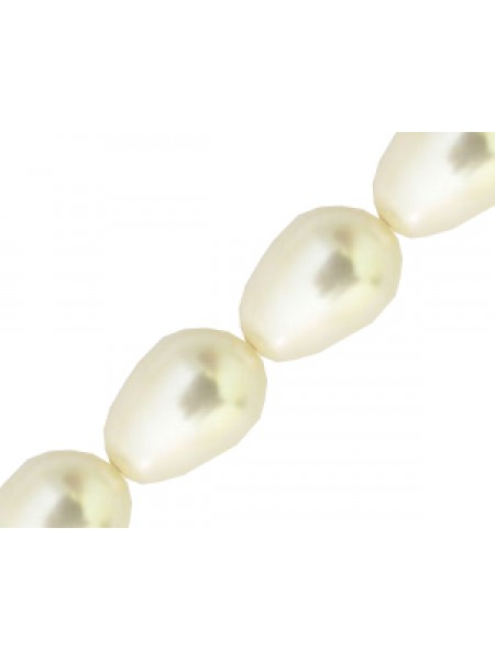 Swar Pearl Pear 11x8mm Cream