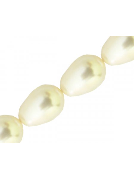 Swar Pearl Pear 11 x 8mm Cream Rose