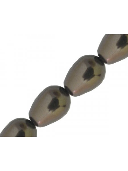 Swar Pearl Pear 11x8mm  Deep Brown