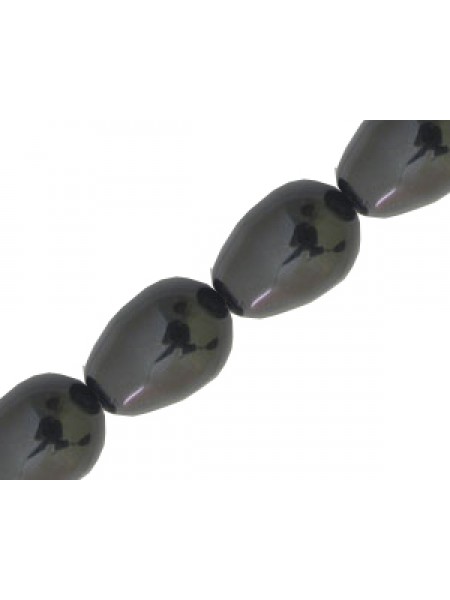 Swar Pearl Pear 11x8mm Mystic Black