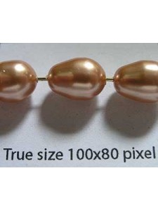 Swar Pearl Pear 11x8mm Rose Gold