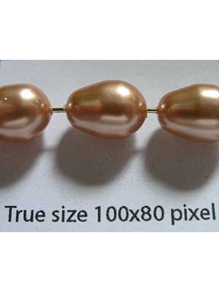 Swar Pearl Pear 11x8mm Rose Gold