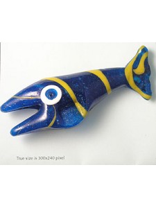 Turkish Glass Large Blue Dolphin Bead
