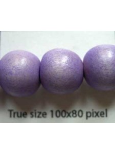 Wood bead 12mm Round Lavender 16in str