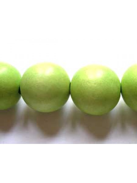 Wood bead 20mm Lime Green 16in strand