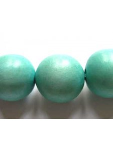 Wood Bead 20mm Round Turquoise 16in str