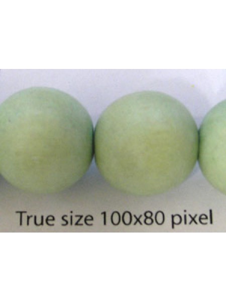 Wood Bead 15mm Round Pastel Green 16in
