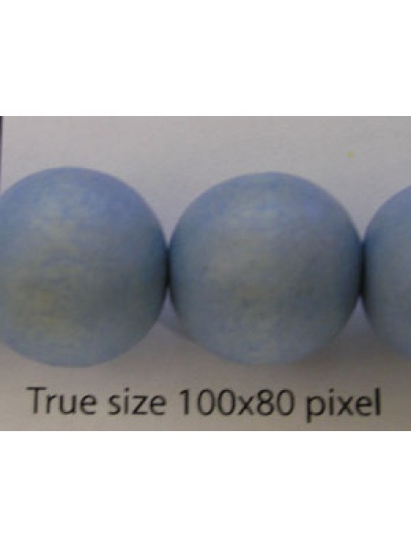 Wood Bead 15mm Round Skyblue 16in