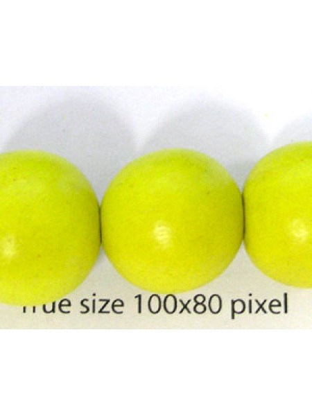 Wood Bead 15mm Round Yellow 16in