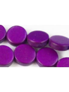 Wood Bead Flat Round 5x15mm Purple 16in