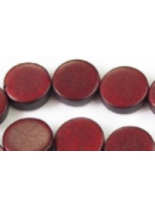 Wood Bead Flat Round 5x15mm Choc 16in