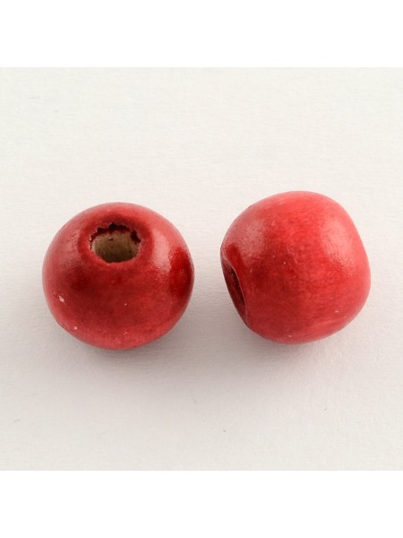 Wooden Bead 8.5-9.5mm Red -25gr  ~150