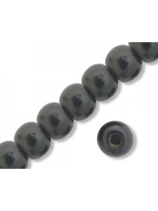 Wooden Bead 8mm (3mm H) Black- 25gr ~160