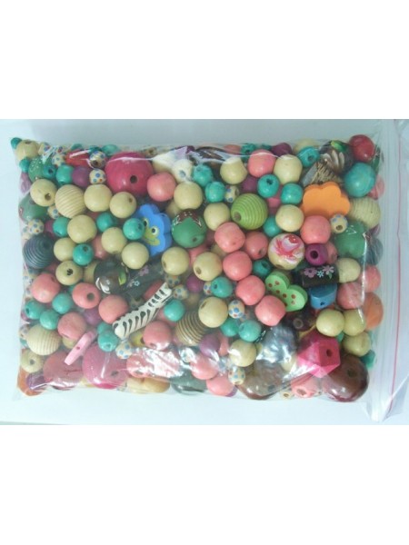 Wood Beads Mixed styles & Colours 50gram