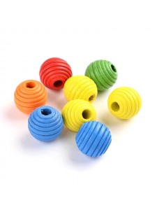 Wood Bead Groove 20mm H:5mm Mixed Colour
