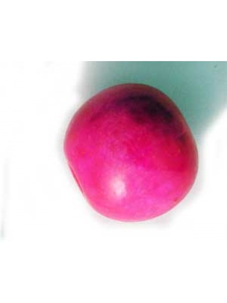 Wooden Bead 20mm (4.5mm H) Hot Pink