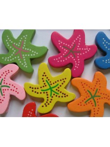 Wood bead Starfish 28x4.5mm Mixed - EACH