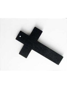 Cross Wood 50x30x4mm H1.5mm Black