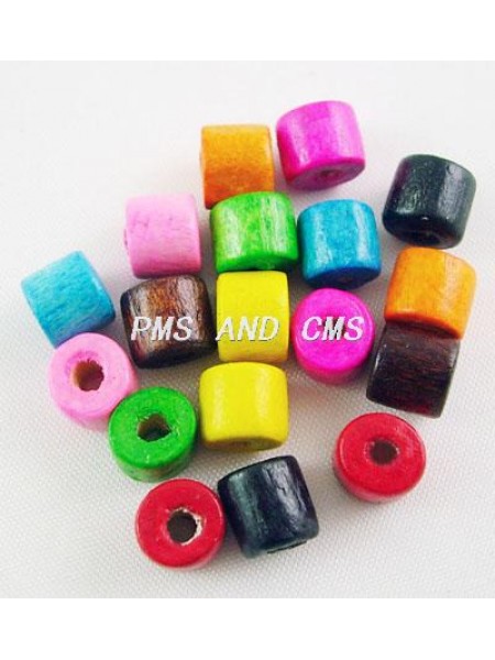 Wood Jug Bead 5x4mm mixed Colour 25gram