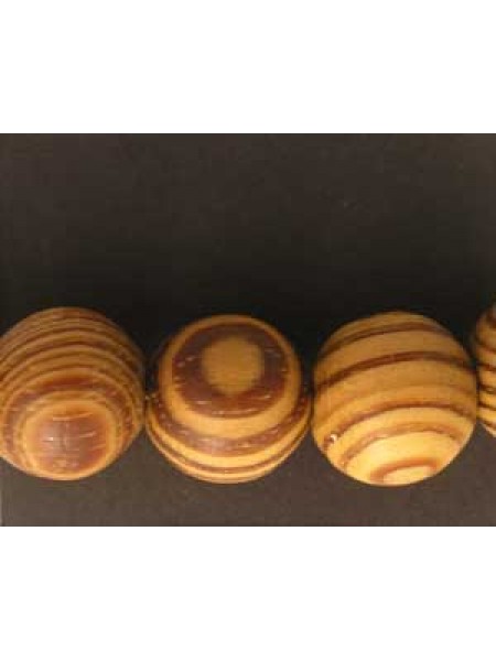 Wood Bead Round 12mm Burley Wood colour