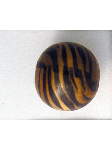 Wood Bead 19mm with Zebra print