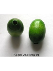 Wood Bead Oval 30x20mm H: 4MM Green