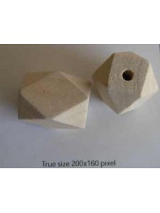 Wood Bead 26x20mm Polygon (H4mm) Natural