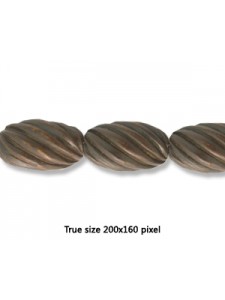 Wood Corrugated Oval 14x25mm Dark Brown