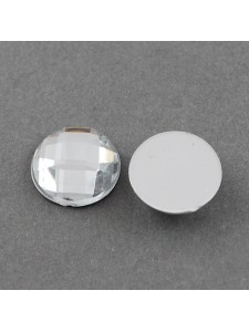Cabochon 12mm Faceted Clear - 25 pcs