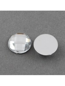 Cabochon 16mm Faceted Clear - 20 pcs