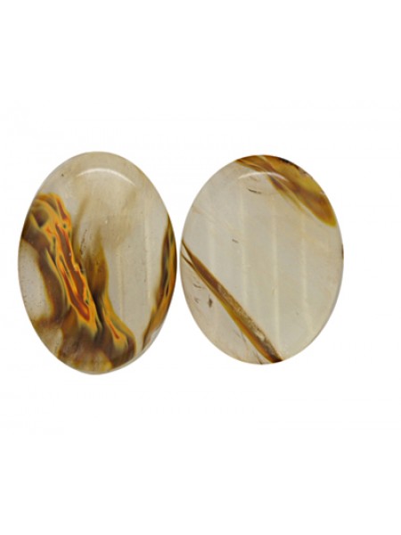 Glass Cabochon 30x22mm Peru Transparent