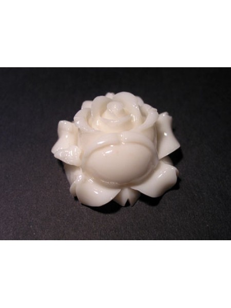 Flower Cabochons Dyed Ivory 28mm