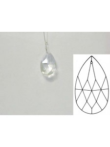 Teardrop Multi-faceted 38mm Clear