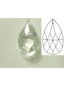 Teardrop Multi-faceted 63 mm Clear