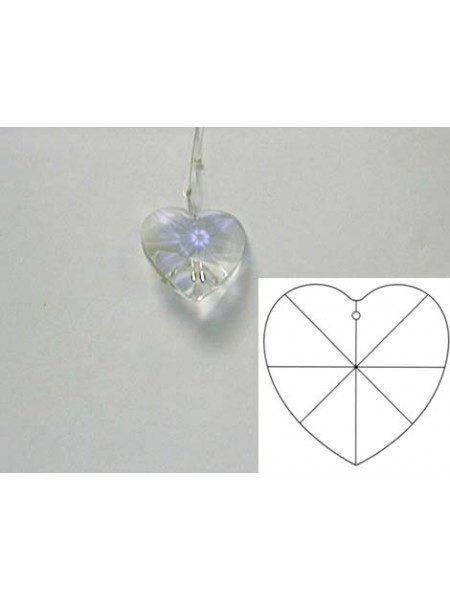 Heart 28mm Clear