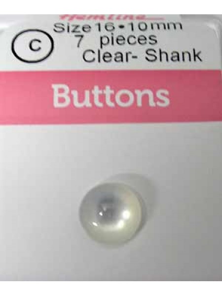 Hemline Buttons Pearl Shank16 White 10mm