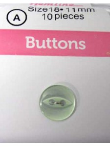 Hemline Buttons Fish Eye 18 Lime Gr 11mm