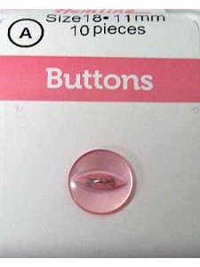 Hemline Buttons Fish eye 18 Pink 11mm