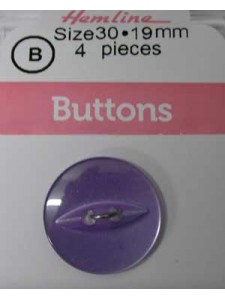 Hemline Buttons Fish Eye 30 Lilac 19mm