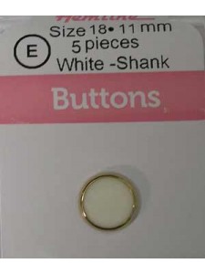 Hemline Buttons Stylish Gold White 11mm