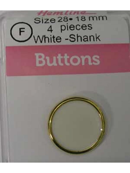 Hemline Buttons Stylish Gold White 18mm