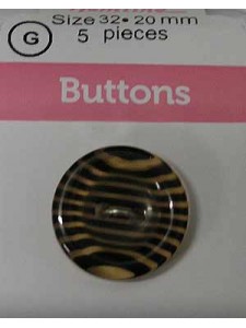 Hemline Buttons Embedded Zebra Brown