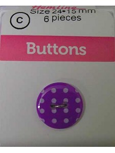 Hemline Buttons large Dots Lavender 15mm