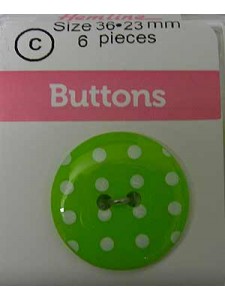 Hemline Buttons large Dots Lime Gr 23mm