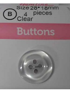 Hemline Button Basic Shiny Clear 18mm