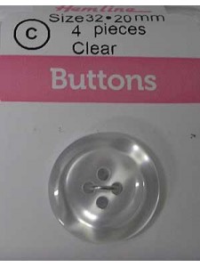 Hemline Buttons basic Shinny Clear 20mm