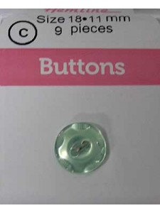 Hemline Button Wavy Lime Green 11mm