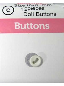 Hemline Buttons Doll White 6mm