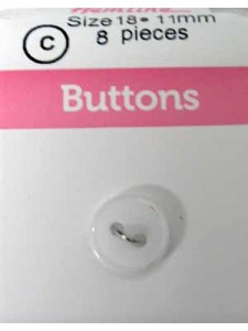 Hemline Buttons Stylist Gen White 11mm